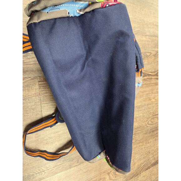 Pottery Barn Kids Mackenzie transportation print backpack Navy Gray Planes Truck - Picture 4 of 7